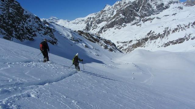 Ski de randonnée au départ de val d'Isère, descente par le glacier du Gros Caval