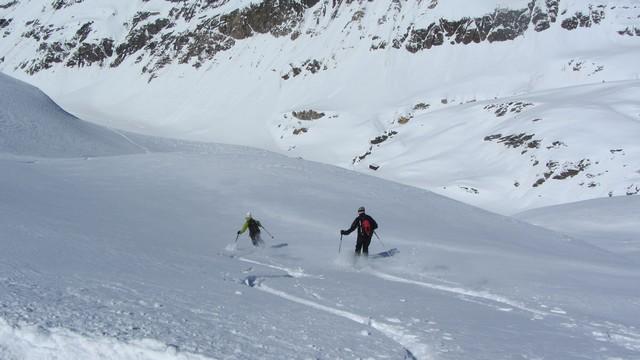 Ski de randonnée au départ de val d'Isère, descente par le glacier du Gros Caval