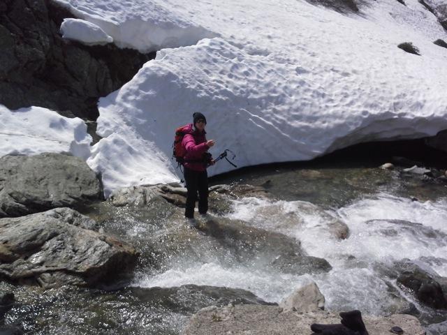 La traversée du torrent au retour