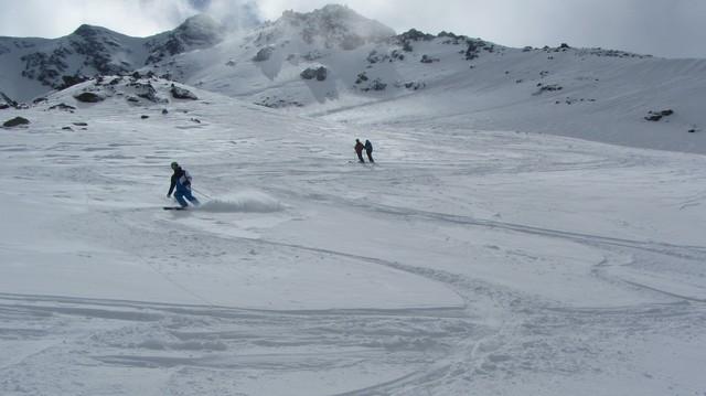 Ski hors piste la Plagne - face nord de Bellecote
