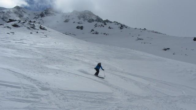 Ski hors piste la Plagne - face nord de Bellecote
