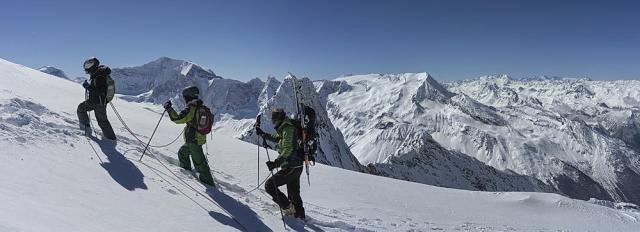passage de la crête pour basculer sur le glacier du Cul du Nant.