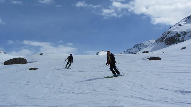 Hors piste à Sainte Foy Tarentaise face sud de Foglietta