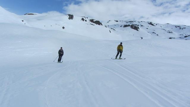 Hors piste à Sainte Foy Tarentaise face sud de Foglietta