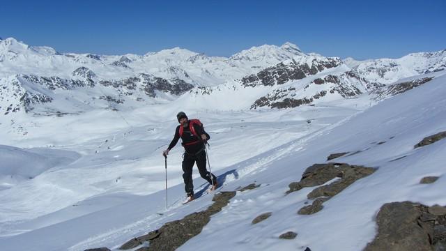 Départ du glacier du Pisaillas vers le col de l'Ouille Noire