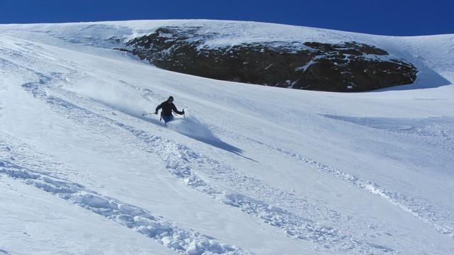 Hors piste rando au départ de Val d'Isère, glacier des Sources de l'Isère