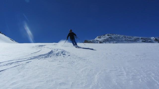 Hors piste rando au départ de Val d'Isère, glacier des Sources de l'Isère