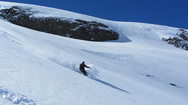 Hors piste rando au départ de Val d'Isère, glacier des Sources de l'Isère
