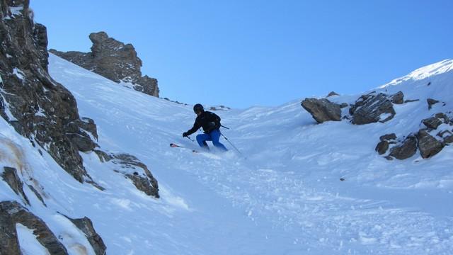 Ski de couloir à Tignes - guides des Arcs