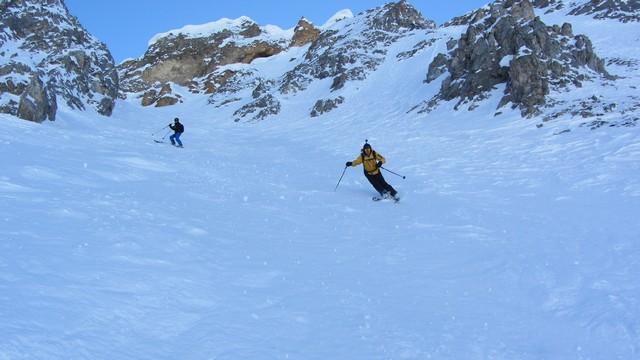Ski de couloir à Tignes - guides des Arcs