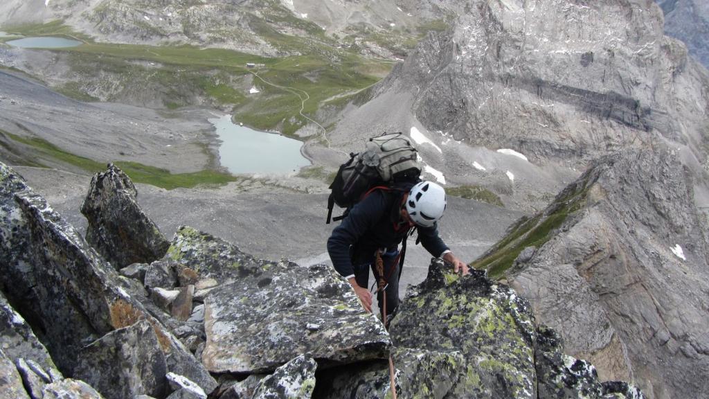 Grande Gliére escalade aau dessus du col des schistes.