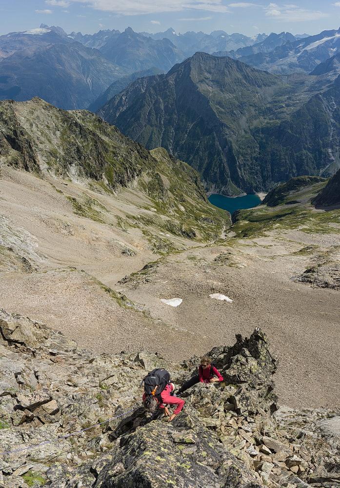crochet par la face SE au dessus du lac du Lauvitel.