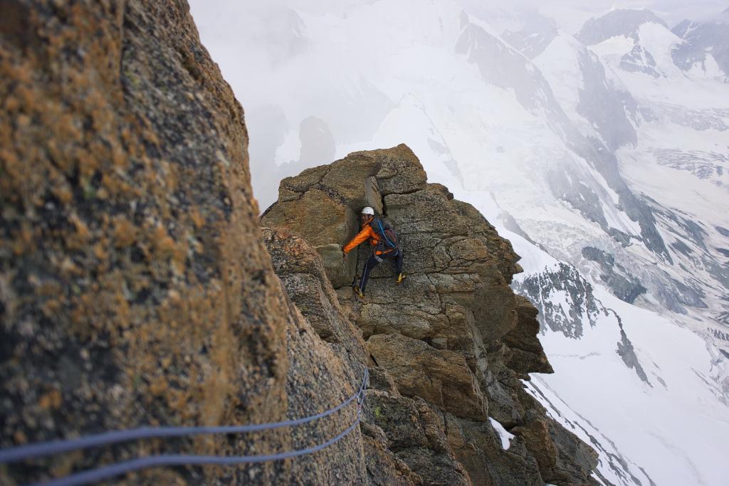Un des très nombreux passage en dscente de la Rothorngrat