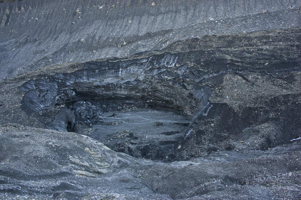 un effondrement sur le glacier de Pramort