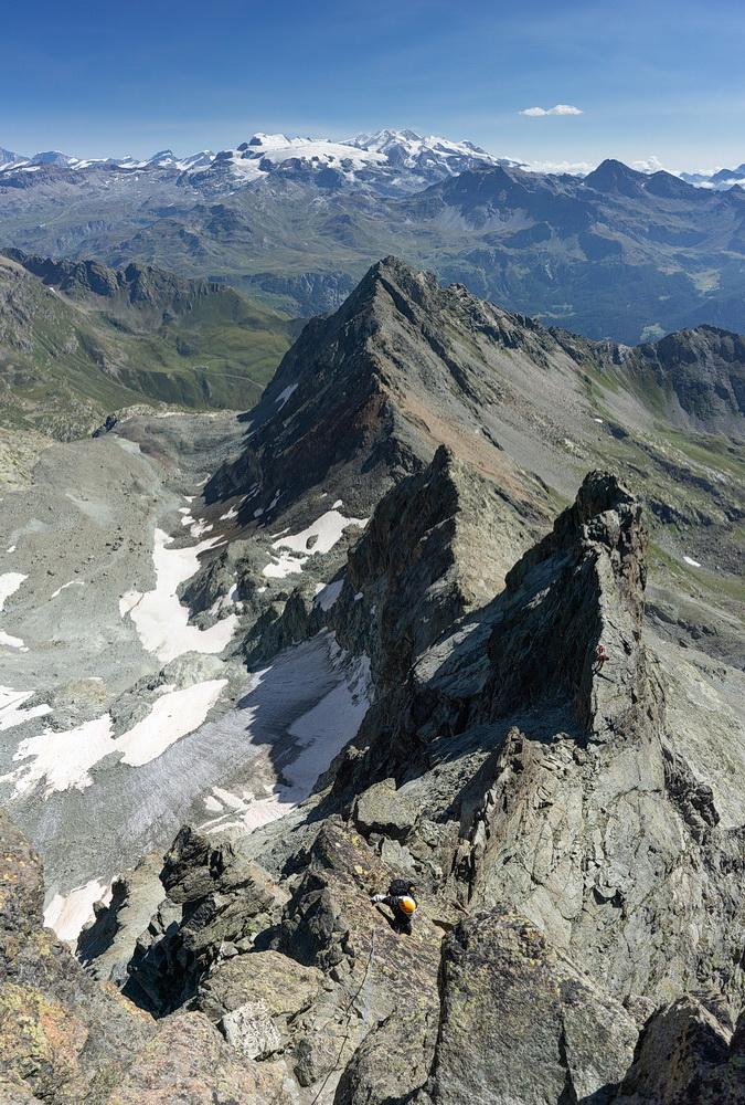 Dans le dernier petit raidillon sous le sommet.